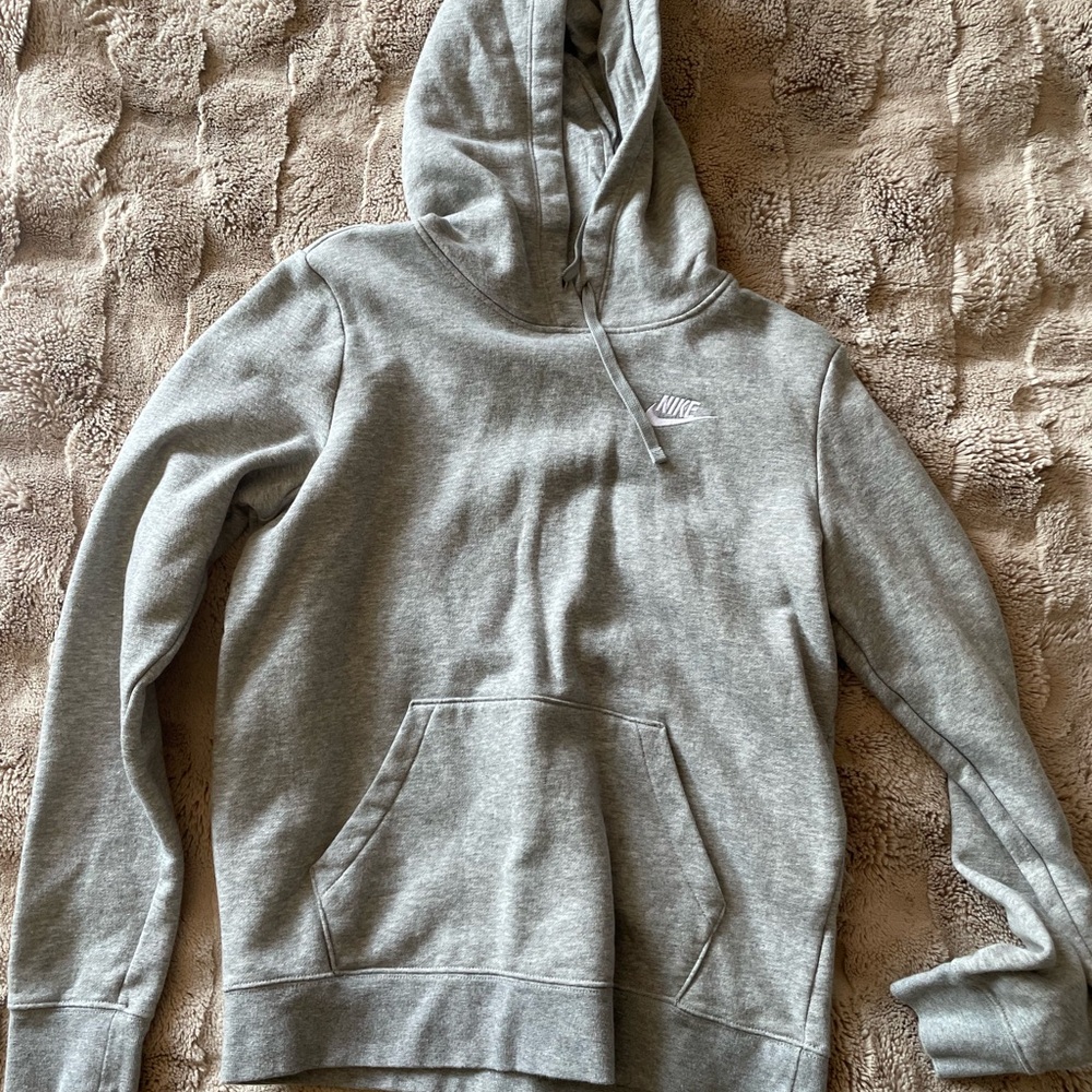 Nike Grey Pullover Hoodie with Small Logo